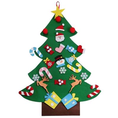 China Factory Direct Selling Felt DIY Felt Christmas Tree Ornaments Decorations Stand Children's Decoration Set for sale