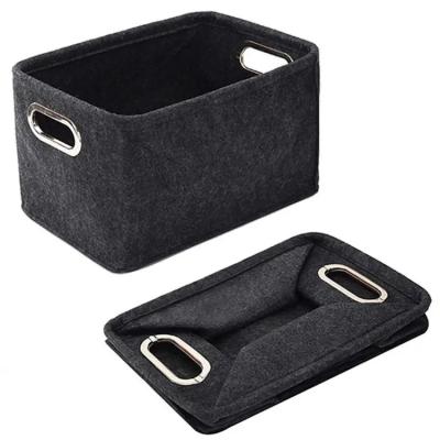 China Factory direct sales viable foldable and reusable custom felt multifunctional fabric storage basket storage bag for sale