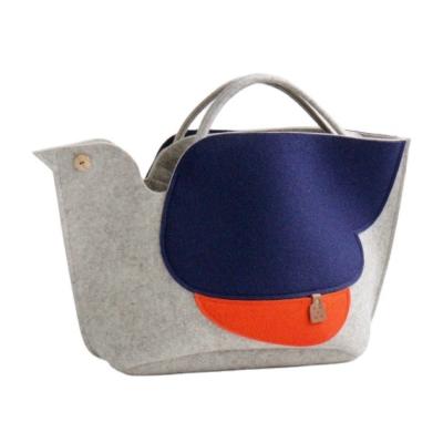 China PORTABLE factory direct sales of fashionable and environmentally friendly bird shaped felt design women's handbag for sale