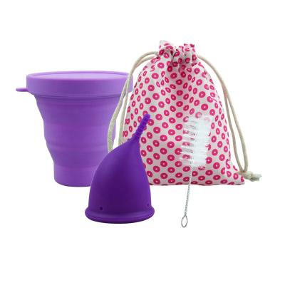 China Medical Grade Silicone Menstrual Cup With Menstrual Cups Silicone Bag Types Folding Menstrual Cup Sterilizers for sale