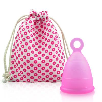 China Medical Grade Silicone Vaginal Cup Best Menstrual Cup Eco-friendly With Cotton Bag For Beginners for sale