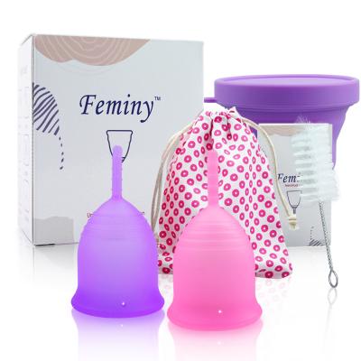 China 100% Medical Grade Silicone Sterilizer Cup Menstrual Packing Box Menstrual Teen Menstrual Kit for sale