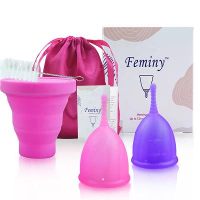 China Reusable Feminine Hygiene Menstrual Cup For Menstruation With Vaso Silicona Plegable Sterilizer for sale