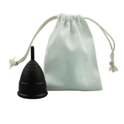 China Organic Reusable Reusable Black Menstrual Cup With Best Menstrual Cup Bag for sale