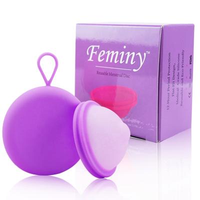 China Reusable Reusable Menstrual Disc With Silicone Case Menstrual Disco Disc Cup Silicone Menstrual Box for sale