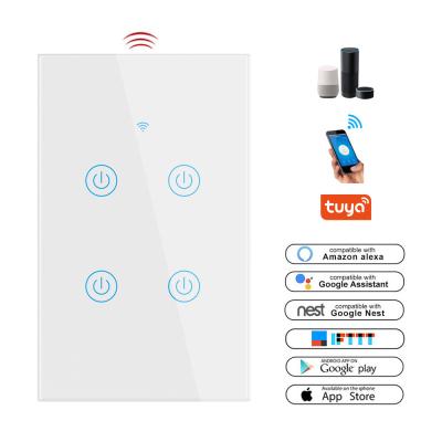 China LEDEAST DS-121BW-4 Tuya Wifi Smart Home Automation System LEDEAST DS-121BW-4 Tuya Wifi Lamp Switches Smart Home Automation Android\IOS System APP Control for sale