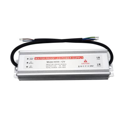 China Waterproof Magnet Track Light LEDEAST 100V-240V/AC IP67 LED Power Supply Voltage Output 12V 24V Constant DC 60W Led Strip Driver for sale