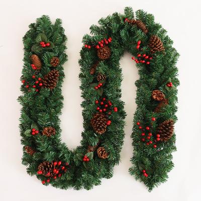 China Beautiful Christmas Decoration Supplies Premium Artificial Green Rattan Home Decor PVC Christmas Tree Garland for sale