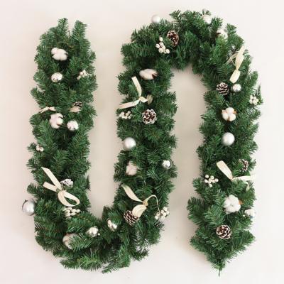 China Wholesale Beautiful PVC Decorations Christmas Garland 270cm Artificial Outdoor Decorative Christmas Wreath for sale