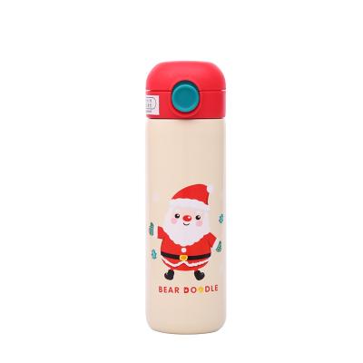 China Hot Sale Christmas Gift Classic Flask Viable Vacuum Stainless Steel Water Bottle With Straw for sale