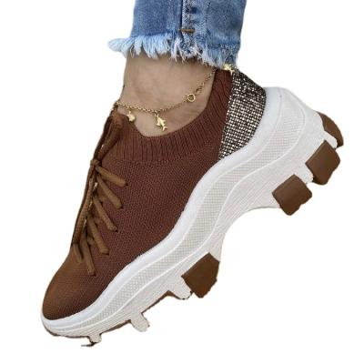 China New Fashion Breathable Mesh Women Shoes Breathable Wedges Heel Shoes Sneakers Women Platform Sports Shoes for sale