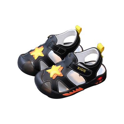 China Summer Breathable Kids Boys Bling Bling Sandals OEM Baotou Manufacture Soled Children Anti Kick Soft Sandals for sale