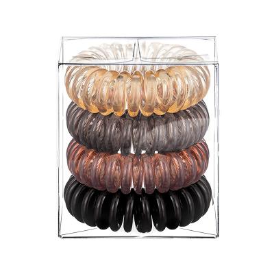 China Fashion Customize PVC Box Telephone Wiring Hair Woman Hair Ties Accessories Elastic Bands Hair for sale