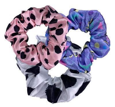 China Fashion Wholesale Custom Women Hair Scrunchies Satin Sublimation Velvet Scrunchie Chiffon Elastic Hair Bands for sale