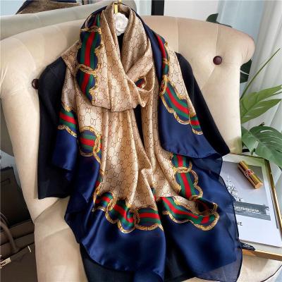 China Famous Brand Luxury Long Women Scarves Design Silk Chiffon Hijabs Scarf Stoles Fashion Women Silk Tassel Scarf for sale