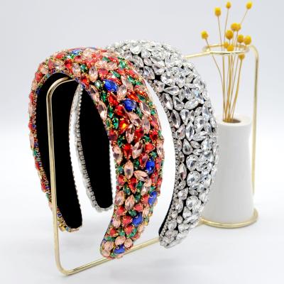 China Multicolor Crystal Headband Hair Assessories Women Girls Hair Accessories Hair Band Baroque Headpiece Drill Fashion Hair Assessories Women Full for sale