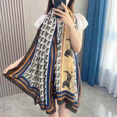 China Medium Wholesale Customized Digital Printing Silk Scarves Head Scarf New Design Polyester Head Scarf Printing Accessories Silk Ladies for sale