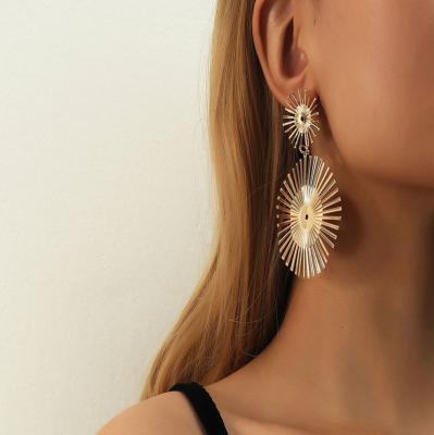 China Irregular Explosive Earrings Circles Jewelry Temperament Sunflower Earrings Hold Big Ear Cuff Earrings for sale