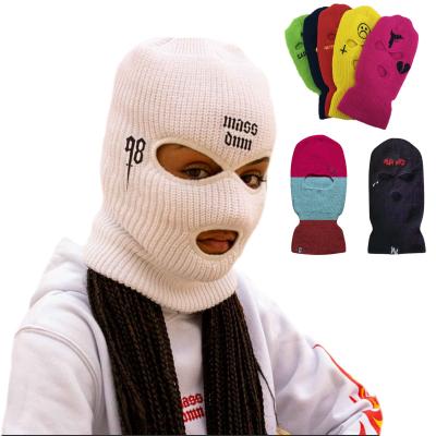 China breathable & Wholesale Waterproof Pure Color 3 Hole Ski Mask Beanie Winter Fleece Neon Three Hole Ski Mask Balaclava for sale