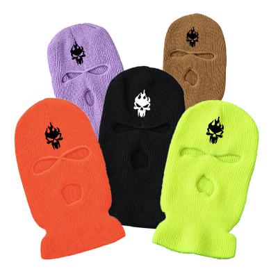 China breathable & Wholesale Color 3 Hole Ski Mask Beanie Winter Warm Waterproof Pure Face Mask Knitted Balaclava Winter Pink Cotton Ski Mask for sale