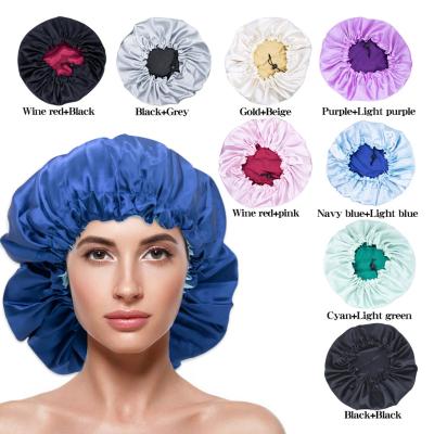 China Wholesale Checked Designer Matching Headband Set Women's Satin Hair Bonnet With Custom Logo Bonnets And Durags Satin Hair Bonnet for sale