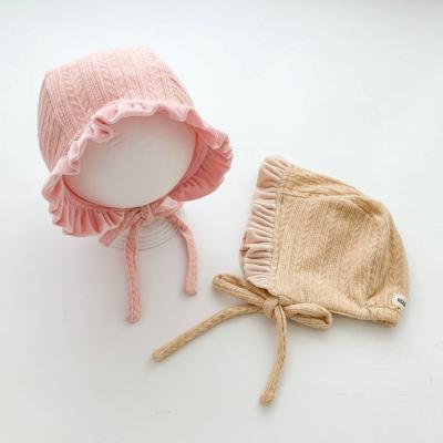 China Autumn And Winter New Arrival Baby Lace Princess Hat Fashion Warm Cute Organic Cotton Hearing Protection Baby Hat Dobby for sale