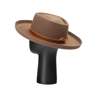 China OEM Colorful Custom Wool Fedora Hats Wide Brim Jazz Top Wholesale Women Fadora 57cm 12cm Felt Fur White Felt Hat Brown Wide Brim for sale