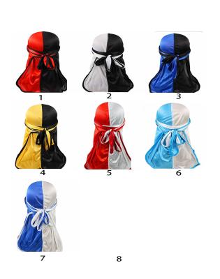 China Free Shipping Sun Protection Durags Assorted Colors Designer Headband Vendor Silky Logo Boondocks Custom Durag Bandana Turban for sale