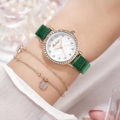 China Beautiful Elegant Women Quartz Water Resistant High Grade Leather Band Waterproof Clock Watch SKYSEED for sale