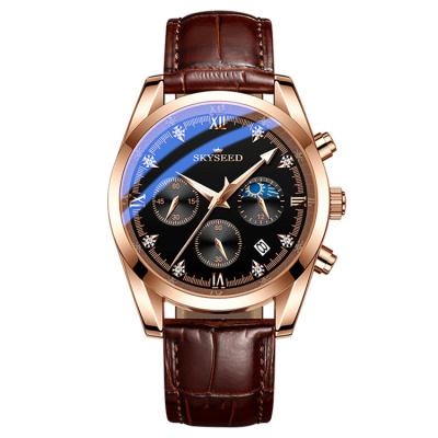 China New Arrivals Date Fashion Style Automatic Diamond Digital Dial Men Quartz Watch SKYSEED Luxury Male Wrist Watch for sale