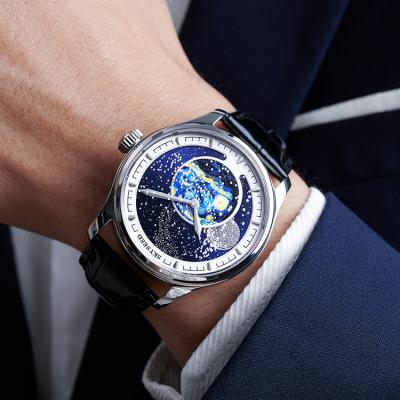 China Water Resistant Business Men Waterproof Moon Indicator Watch SKYSEED Romantic Starry Sky Chronograph Wrist Watch for sale