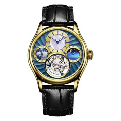 China High-end Tourbillon Mechanical Watch Moon Phase Alarm Design Trend Luminous Men's Multifunctional Mechanical Watch for sale