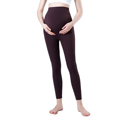 China 2021 OEM Breathable Maternity Logo Ladies Yoga Pants Maternity Pants Pregnant Maternity Clothes Capris Wear Pants And Gaiters for sale