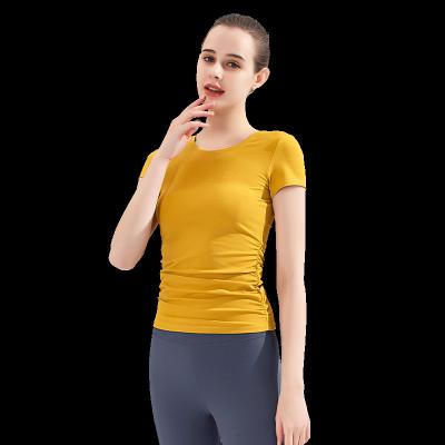 China BIG T-SHIRT Spring Breathable Short Sleeve Elastic Fitness Yoga Clothing Professional Sports Tops for sale