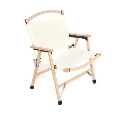 China Farm Customized Beech Armrest Foldable Wood Chairs Outdoor Camping Folding Chair for sale