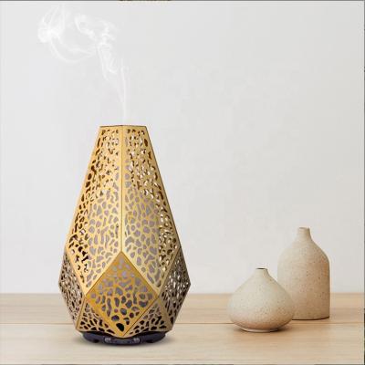 China Household LED Light H2O Spray Mist Diamond Iron Art Aroma Essential Oil Diffuser Atomizer Ultrasonic Air Humidifier for sale