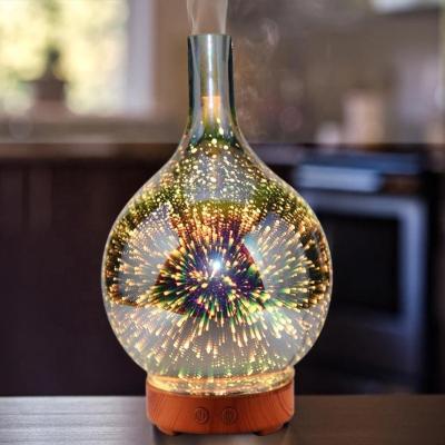 China Household Ultrasonic Firework 3D Rolling Ball Essential Oil Air Humidifier Colored Glass Aroma Diffuser For Home Office Hotel Apa for sale