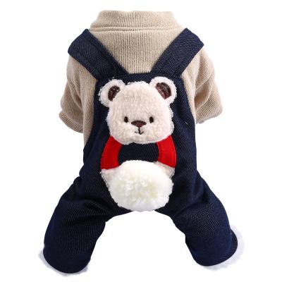 China Dog Cat Autumn Winter New Warm Thick Cotton Coat Viable Hug Bear Coat Quadruped Teddy Clothing for sale