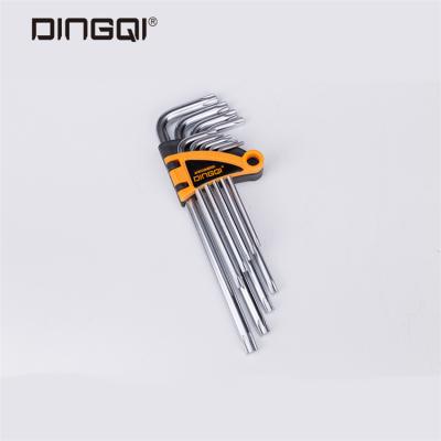 China DingQi 9PCS OEM Chrome Bulk Extra Long Ballpoint Pen Customized Special Alloy Steel Allen Torx Hex Key Wrench With Holes for sale