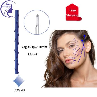 China Peel tighten skin tightening tooth 4D 19G 100mm L korean face lift ultra v tensors face lifting tooth wire pdo barbed needle cosmetics for sale