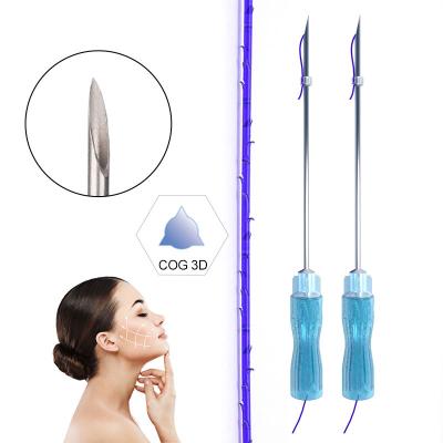 China Fast Shipping Korea Hilos Tensores Skin Lift Beauty Skin Lift Sutures 3d Lift Needle 23g 60mm Sharp TOOTH Pdo Thread For Face Body for sale