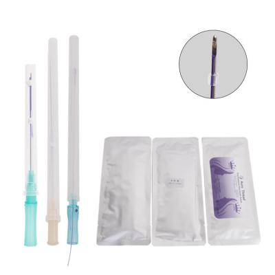 China Tooth 6d 19G 100mm v floss pdo lift cannula needle thread adult adult lifting blunt pdo for sale