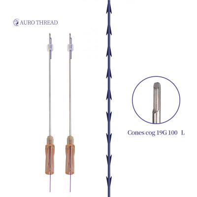 China Wholesale Easy Operation Ce Certified Blunt Pattern Anti Aging Needles L Tooth Easy Operation 19g 100mm Pdo Thread Best Selling Cones for sale