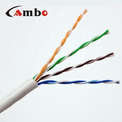 China Since 4 Pairs Twisted 24AWG 0.5MM UTP Cat5e Cable 305M Easy Pull Out Bare Copper Box 1000FT for sale