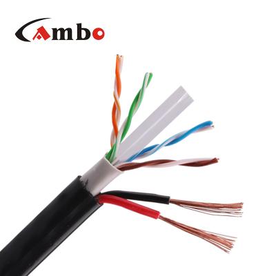 China Outdoor Factory Wholesale Price High Quality Waterproof 250Mhz Outdoor Cat6 Siamese Cable With Power Wire 305Mts for sale