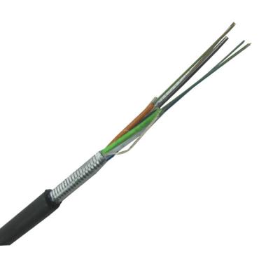 China Outdoor Pipe / 12 24 48 96 Buried Underground Armored Core g652D Fiber Optic Cable GYTS GYTA for sale