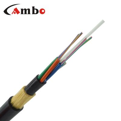 China Self Supporting Aerial All Dielectric Self Supporting Aerial Cable 24 48 96 144 Core SM Fiber Optic Cable Span 100 120M ADSS for sale