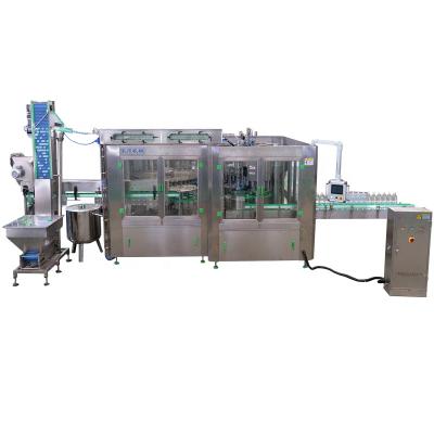 China Automatic Beverage Liquid Capping And Filling Labeling Machine With Filling Station for sale