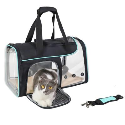 China Fashion Pet Products Pet Bag Transparent PVC Dog Bag Backpack Folding Cat Bag Space Capsule Going Out Portable Pet Box for sale