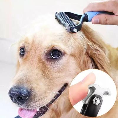 China Sustainable Professional Pet Dog Grooming Comb Double Side Grooming Tools for sale